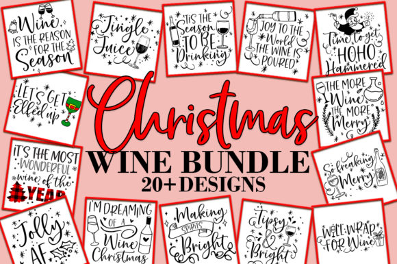 Christmas Wine Bundle SVG Design Bundle