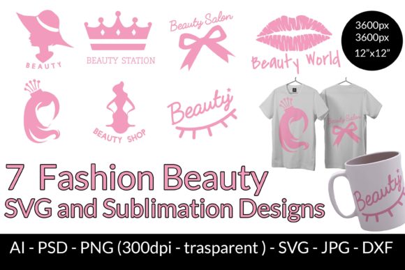 Fashion Beauty SVG Sublimation Designs