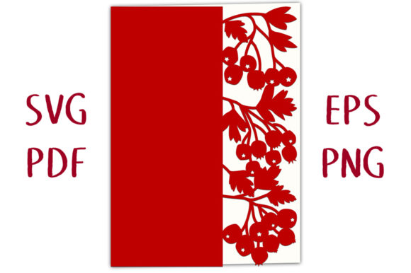 Hawthorn Berry Lace Edged Card SVG Cut