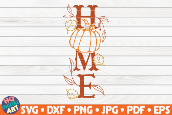 Home Porch Sign with Pumpkin SVG