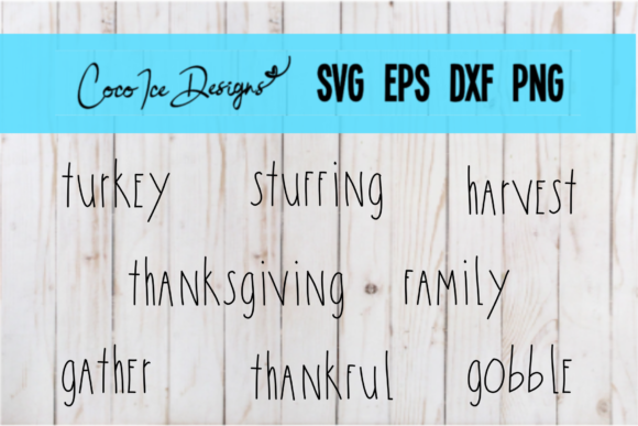 Rae Dunn Inspired Thanksgiving Words SVG