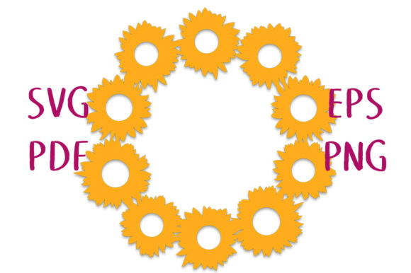 Sunflower Wreath Frame SVG Cut File
