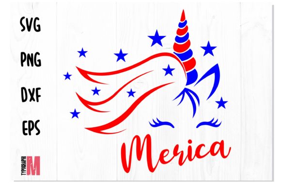 Unicorn Merica Patriotic USA Svg
