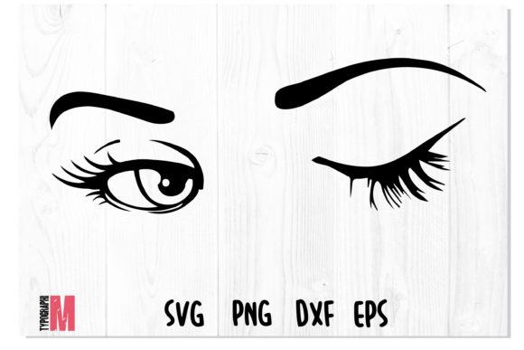 Winking Eyes Eyelash SVG